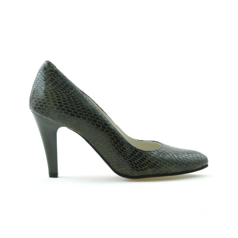 Eleganckie buty damskie 1234 krokodyl zielony