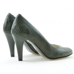 Eleganckie buty damskie 1234 krokodyl zielony
