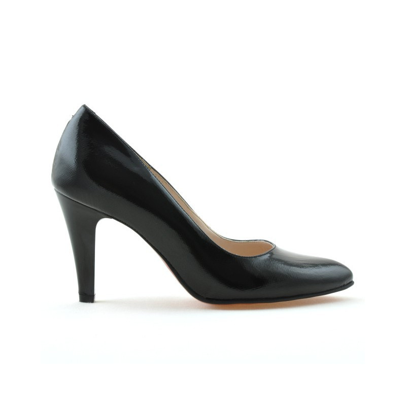 Eleganckie buty damskie 1234 lakierowane czarne satynowane