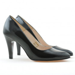 Eleganckie buty damskie 1234 lakierowane czarne satynowane