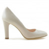 Damskie eleganckie buty 1243 lakierowane kości słoniowej