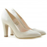 Damskie eleganckie buty 1243 lakierowane kości słoniowej