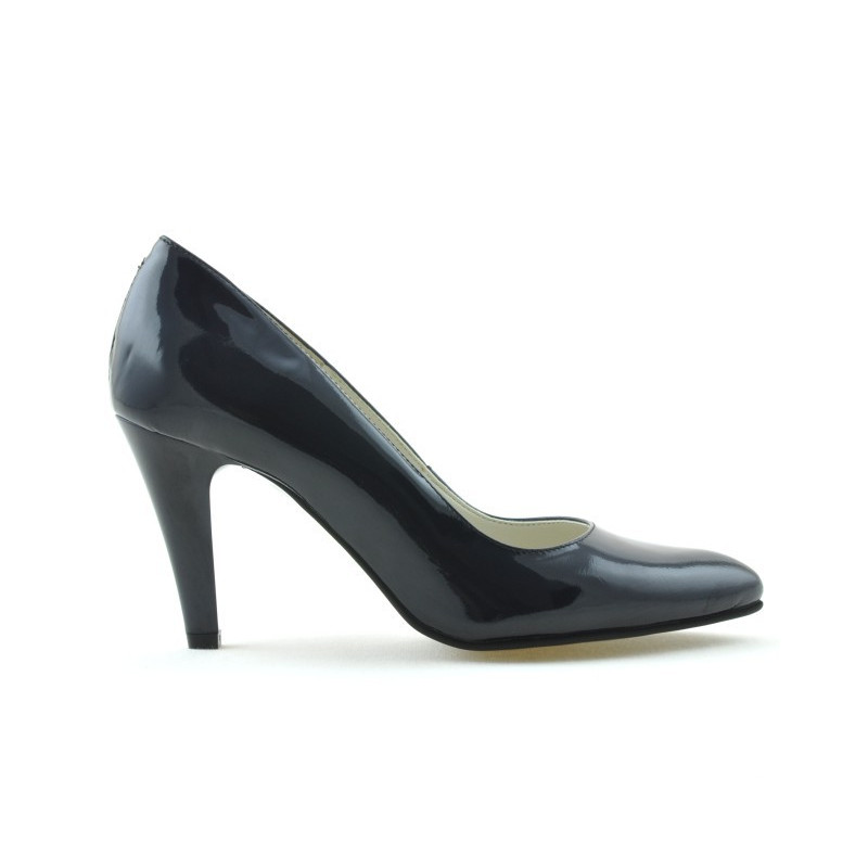 Eleganckie buty damskie 1234 lakierowane indygo