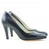 Eleganckie buty damskie 1234 lakierowane indygo