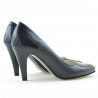 Eleganckie buty damskie 1234 lakierowane indygo