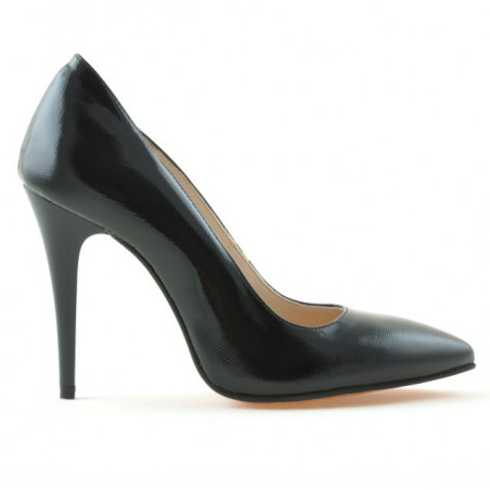 Eleganckie buty damskie 1241 czarny lakier satynowy