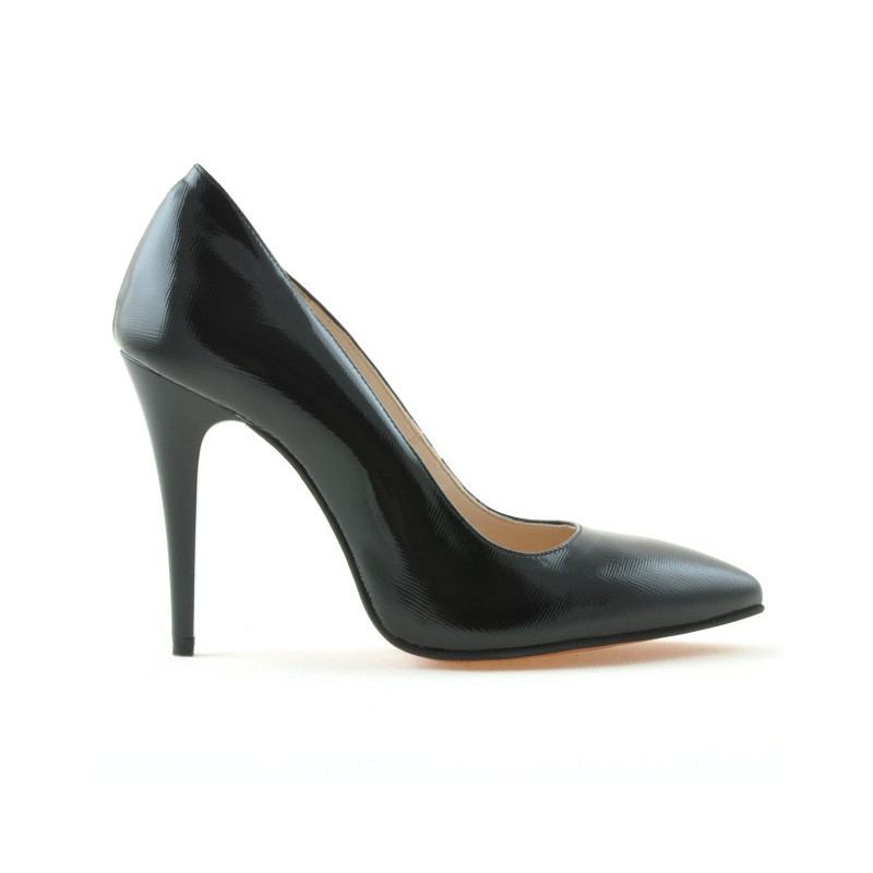 Eleganckie buty damskie 1241 czarny lakier satynowy