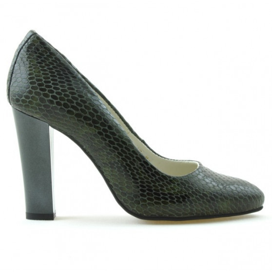 Eleganckie buty damskie 1214 croco zielone