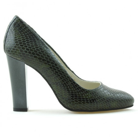 Eleganckie buty damskie 1214 croco zielone