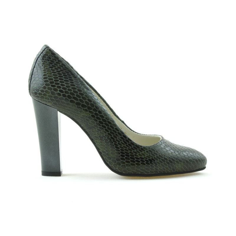Eleganckie buty damskie 1214 croco zielone