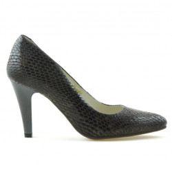 Eleganckie buty damskie 1234 croco brązowy