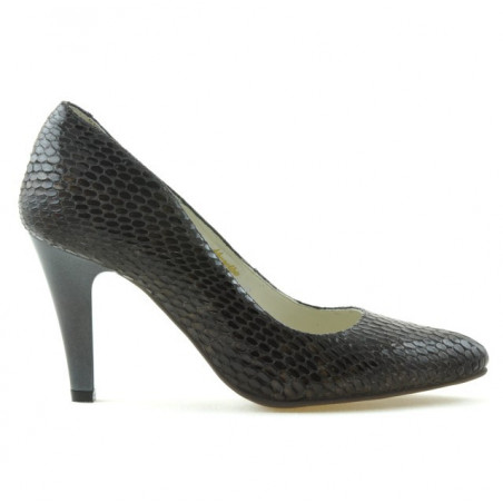 Eleganckie buty damskie 1234 croco brązowy
