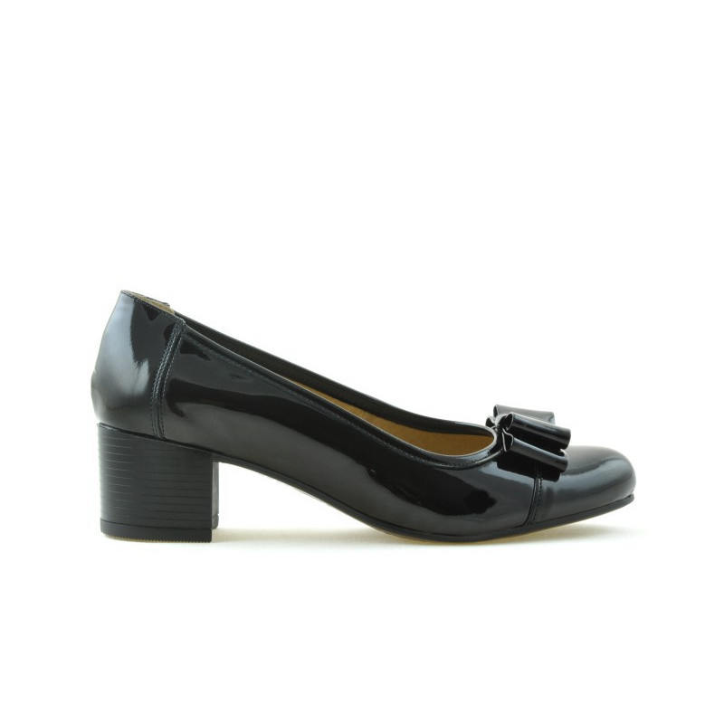 Damskie pantofi casual / eleganckie 636 lakierowane czarne