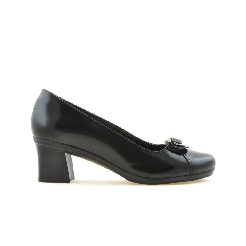 Casualowe / eleganckie buty damskie 628 lakierowana czerń