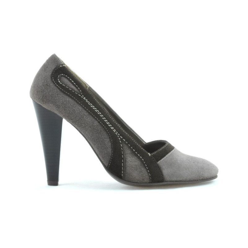 Eleganckie buty damskie 1208 piasek antylopa kombinacja