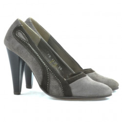 Eleganckie buty damskie 1208 piasek antylopa kombinacja
