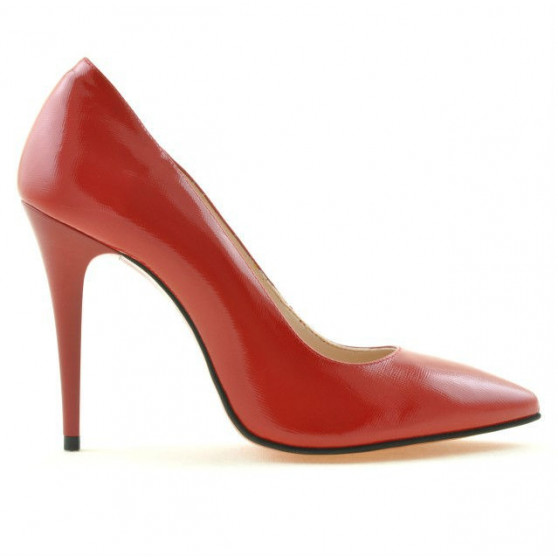 Damskie eleganckie buty 1241 lakierowane czerwone satynowe