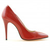 Damskie eleganckie buty 1241 lakierowane czerwone satynowe