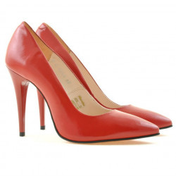 Damskie eleganckie buty 1241 lakierowane czerwone satynowe