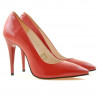 Damskie eleganckie buty 1241 lakierowane czerwone satynowe