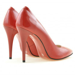 Damskie eleganckie buty 1241 lakierowane czerwone satynowe