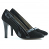 Eleganckie damskie buty 1208 czarna antylopa kombinowana