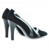 Eleganckie damskie buty 1208 czarna antylopa kombinowana