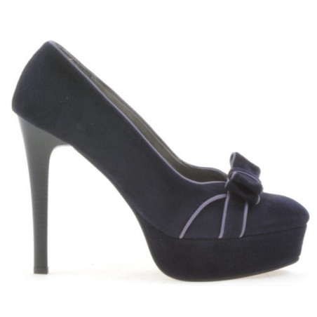 Eleganckie damskie buty 1095 indygo antilopa+fiolet