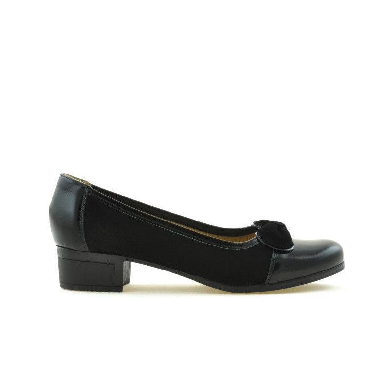 Damskie buty casual / eleganckie 650 lakierowane czarne kombinowane