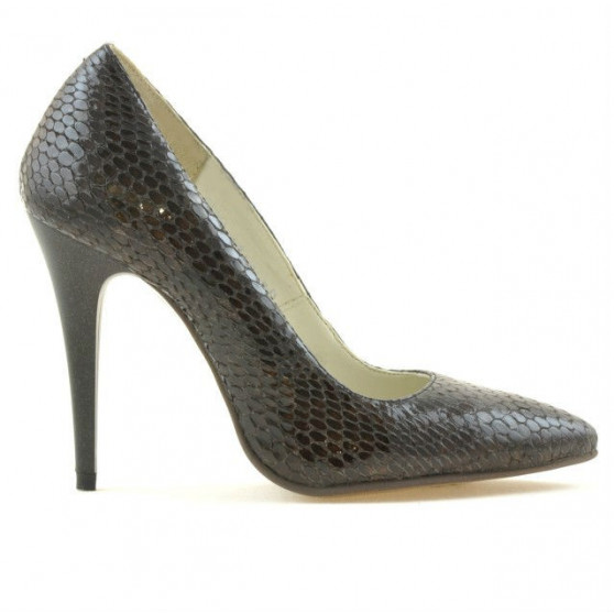 Eleganckie buty damskie 1241 croco brązowe