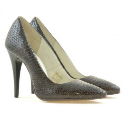 Eleganckie buty damskie 1241 croco brązowe