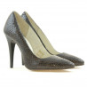 Eleganckie buty damskie 1241 croco brązowe