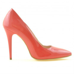 Eleganckie damskie buty 1241 lakierowane czerwono-koralowe