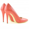 Eleganckie damskie buty 1241 lakierowane czerwono-koralowe