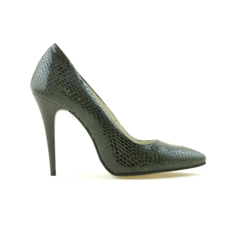 Eleganckie buty damskie 1241 croco zielony
