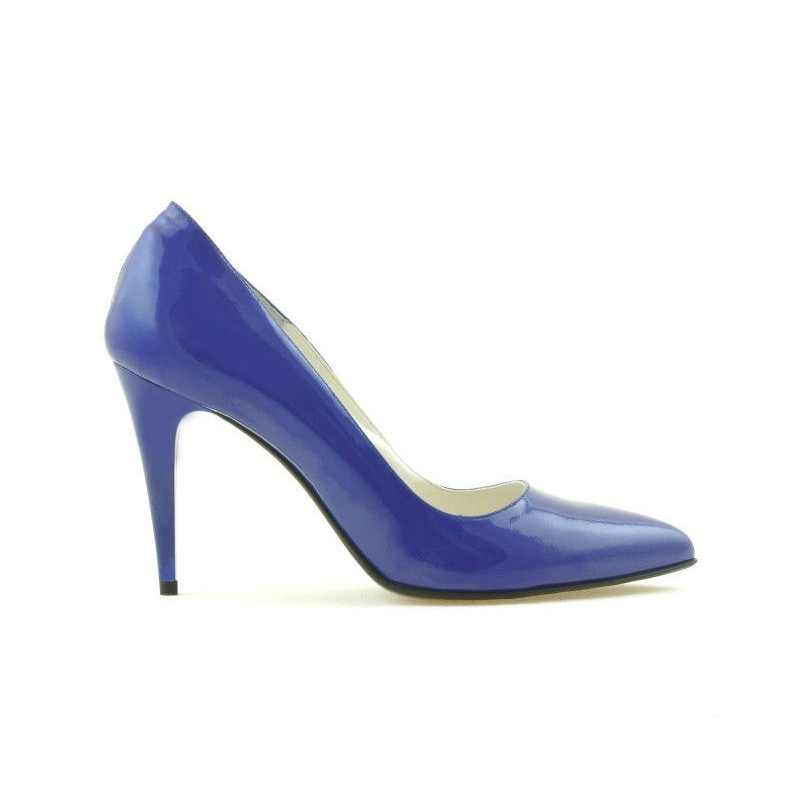 Damskie eleganckie buty 1246 lakierowane niebieskie