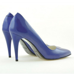 Damskie eleganckie buty 1246 lakierowane niebieskie