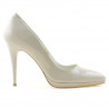 Eleganckie buty damskie 1244 lakierowane beżowe perłowe