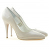 Eleganckie buty damskie 1244 lakierowane beżowe perłowe